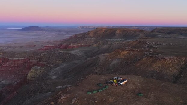 Aerial view of a campsite at Karynzharyk Kazakhstan. Aerial view of a campsite at Karynzharyk Kazakhstan.