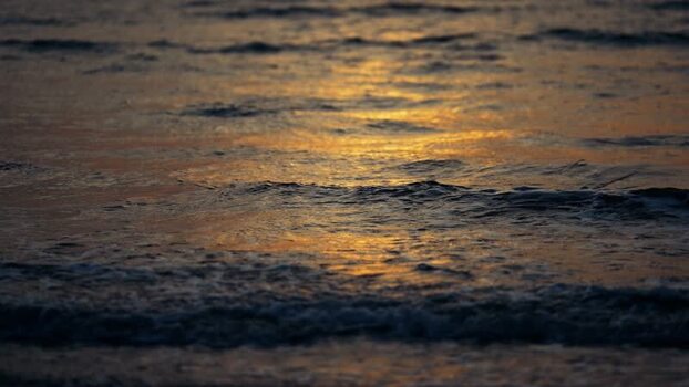 View of golden ocean waves at sunset Bangladesh. View of golden ocean waves at sunset Bangladesh.