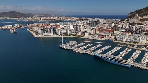Aerial view of Mid Harbour Small Boats Marina Gibraltar. Aerial view of Mid Harbour Small Boats Marina Gibraltar.