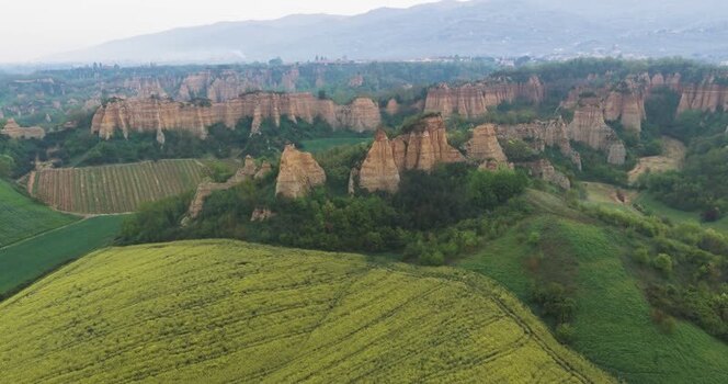Aerial view of Balze del Valdarno rock formations Italy. Aerial view of Balze del Valdarno rock formations Italy.