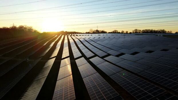 Aerial view of Tye Lane Solar farm United Kingdom. Aerial view of Tye Lane Solar farm United Kingdom.