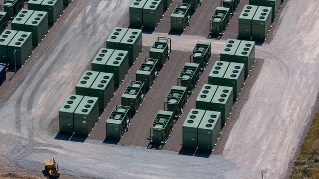 Aerial view of Hams Hall battery energy storage system in the UK Aerial view of Hams Hall battery energy storage system in the UK