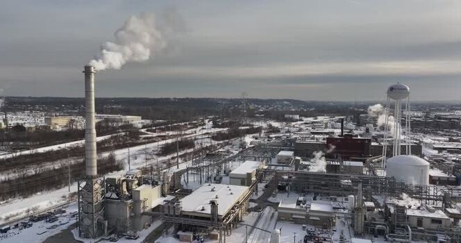 Aerial view of the GE Aerospace industrial plant United States. Aerial view of the GE Aerospace industrial plant United States.