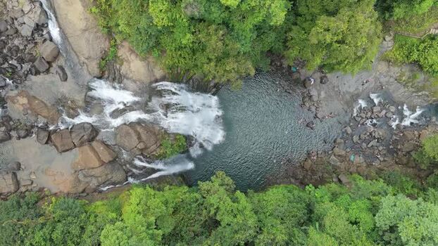 Aerial view of waterfall in tropical rainforest Costa Rica. Aerial view of waterfall in tropical rainforest Costa Rica.