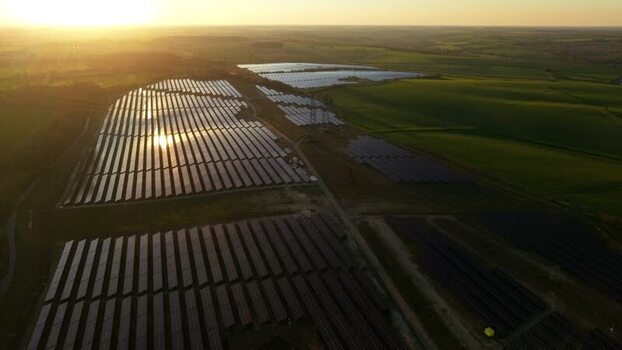 Aerial view of Tye Lane Solar farm United Kingdom. Aerial view of Tye Lane Solar farm United Kingdom.