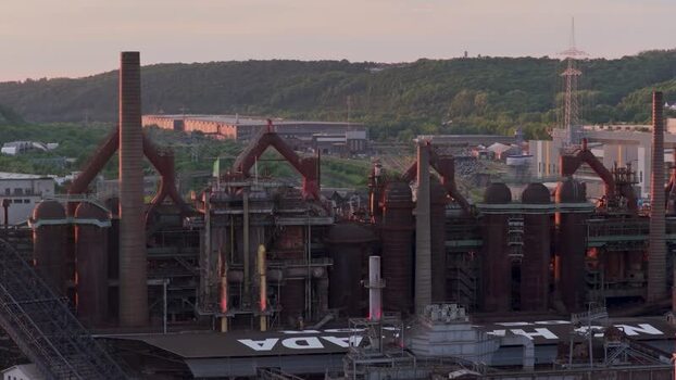 Aerial view of Volklingen Ironworks Germany.