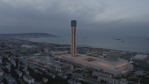 Aerial view of Great Mosque of Algiers Algeria.