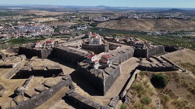Aerial view of Forte de Nossa Senhora da Graca in Elvas Portugal. Aerial view of Forte de Nossa Senhora da Graca in Elvas Portugal.