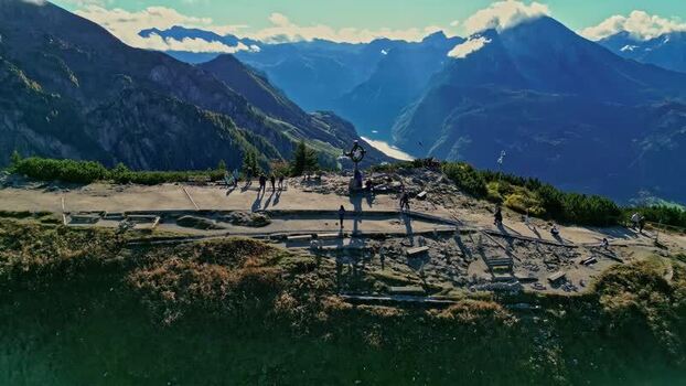 Aerial view of Kehlsteinhaus summit in Berchtesgaden Germany.