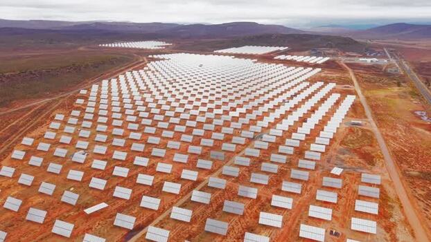 Aerial view of solar panel fields South Africa. Aerial view of solar panel fields South Africa.