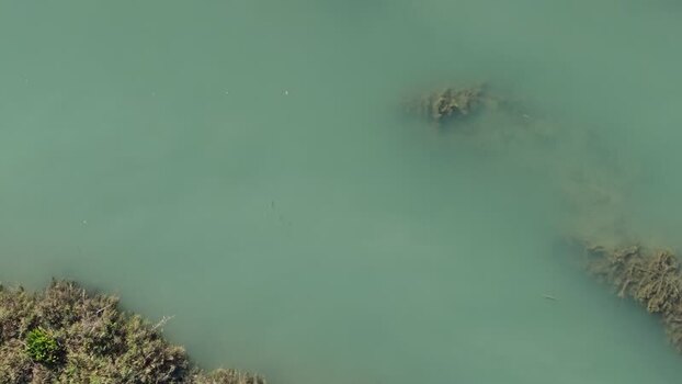 Aerial view of Vivari Channel in Vlore Albania.