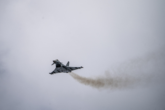 Berlin Berlin Germany 13 June 2026 View of Eurofighter Typhoon performing a flight display at the ILA Berlin Air Show against an overcast sky. Berlin Berlin Germany 13 June 2026 View of Eurofighter Typhoon performing a flight display at the ILA Berlin Air Show against an overcast sky.