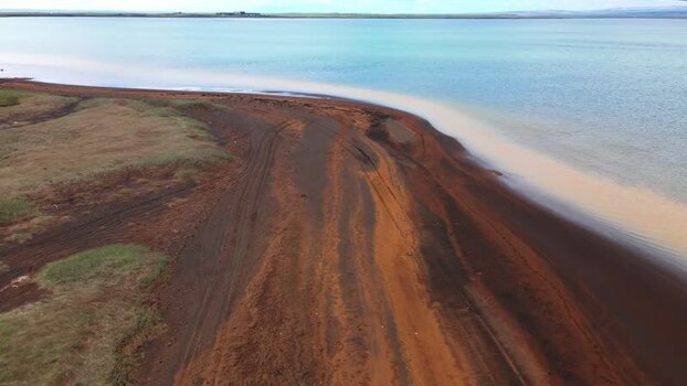 Aerial view of Olfusa river estuary Iceland. Aerial view of Olfusa river estuary Iceland.