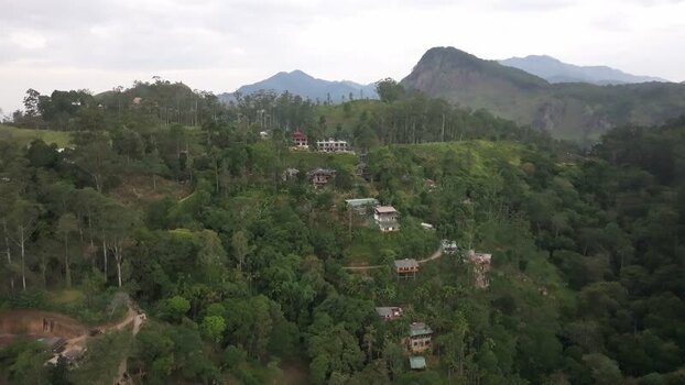 Aerial view of Nine Arches Bridge Viewpoint area Sri Lanka.