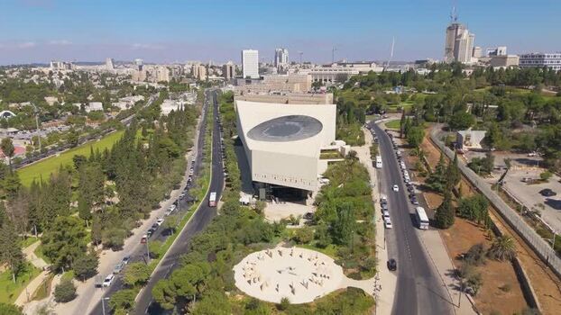 Aerial view of National Library of Israel in Jerusalem Israel. Aerial view of National Library of Israel in Jerusalem Israel.
