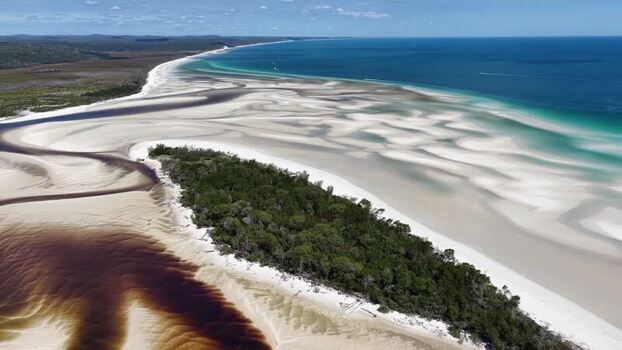 Aerial view of Wathumba Creek tidal flats Australia.