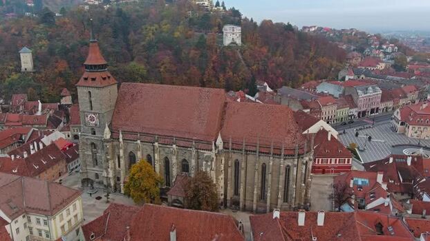 Aerial view of the Black Church in Brasov Romania. Aerial view of the Black Church in Brasov Romania.