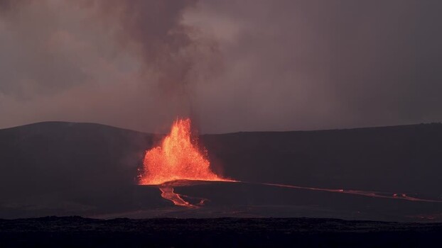 View of volcanic eruption in Pahoa United States.
