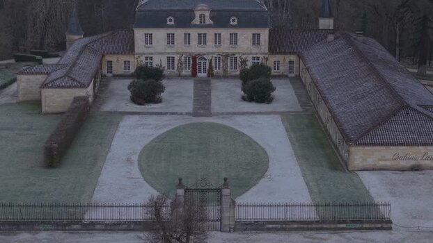 Aerial view of Chateau Couhins Lurton France.
