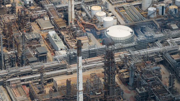 Aerial view of the Eastern Economic Corridor of Innovation EECi industrial complex with intricate piping and storage tanks Tambon Pa Yup Nai Chang Wat Rayong Thailand. Aerial view of the Eastern Economic Corridor of Innovation EECi industrial complex with intricate piping and storage tanks Tambon Pa Yup Nai Chang Wat Rayong Thailand.