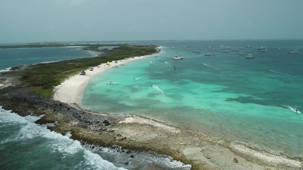Aerial view of Los Roques archipelago in Venezuela.