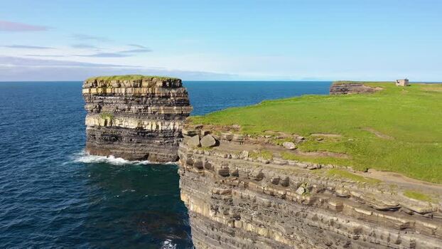 Aerial view of Dun Briste Sea Stack in Ballycastle Ireland. Aerial view of Dun Briste Sea Stack in Ballycastle Ireland.