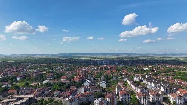 Aerial view of the urban skyline in Sremska Mitrovica Serbia. Aerial view of the urban skyline in Sremska Mitrovica Serbia.