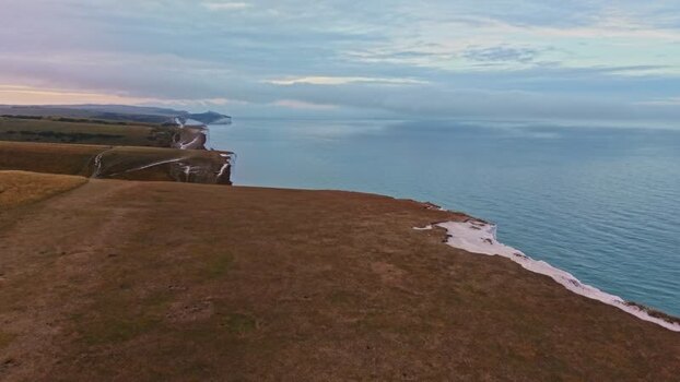 Aerial view of Seven Sisters Cliffs United Kingdom. Aerial view of Seven Sisters Cliffs United Kingdom.