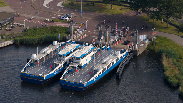 Velsen Noord Netherlands 20 June 2026 Aerial view of the Ferry Velsen Noord Electric Ferry emission free public transport. Velsen Noord Netherlands 20 June 2026 Aerial view of the Ferry Velsen Noord Electric Ferry emission free public transport.