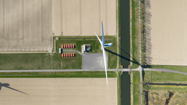Aerial View of BESS at Wind Park