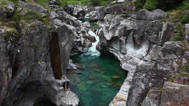 Aerial view of Valle Verzasca river and rocks Switzerland. Aerial view of Valle Verzasca river and rocks Switzerland.