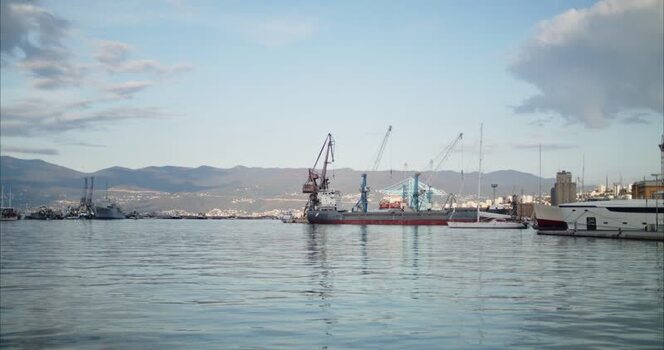 View of the industrial harbor and cargo ships in Rijeka Croatia. View of the industrial harbor and cargo ships in Rijeka Croatia.
