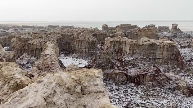 Aerial view of salt formations in the Danakil Desert Ethiopia. Aerial view of salt formations in the Danakil Desert Ethiopia.