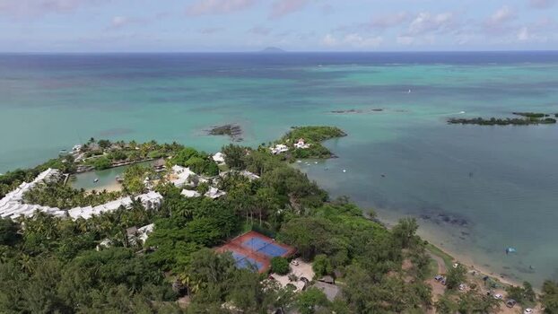 Aerial view of Cap Malheureux resort in Mauritius.