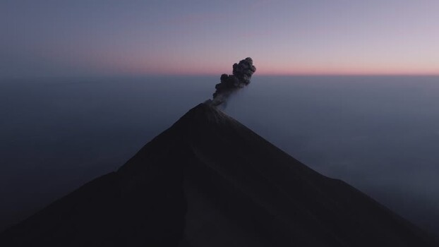Aerial view of Acatenango volcano erupting in Guatemala. Aerial view of Acatenango volcano erupting in Guatemala.