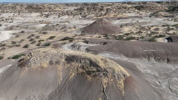 Aerial view of the Danakil Desert landscape Ethiopia.