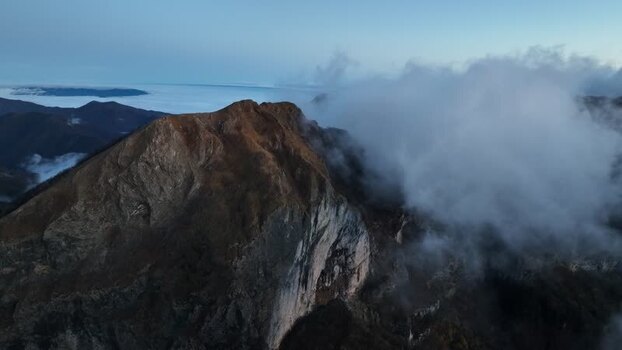 Aerial view of Monte Matanna in the Apuan Alps Italy.