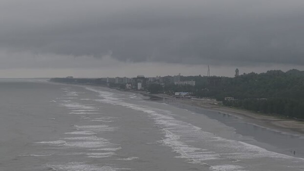 Aerial view of Inani Beach in Cox s Bazar District Bangladesh.