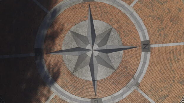 Aerial view of The Geographical Centre Of Europe Lithuania.