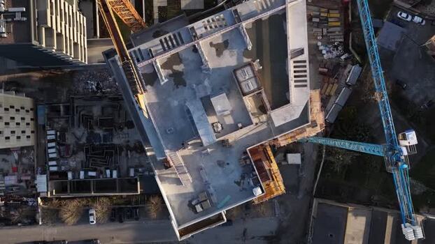 Aerial view of construction site Portugal.
