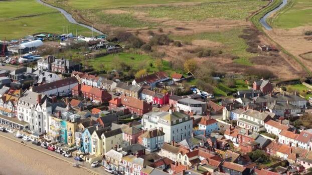 Aerial view of Aldeburgh town United Kingdom.