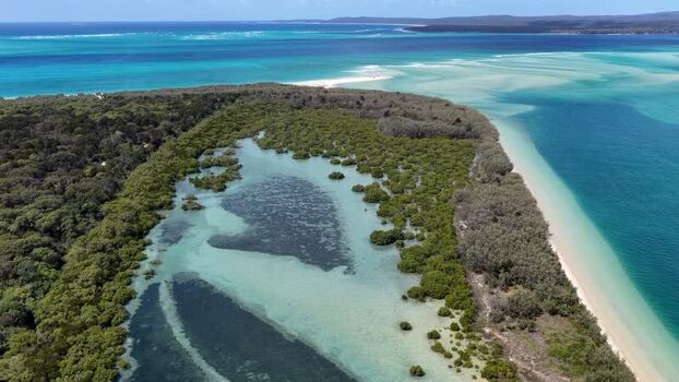 Aerial view of Day s Gutter sand bank on Moreton Island Australia. Aerial view of Day s Gutter sand bank on Moreton Island Australia.