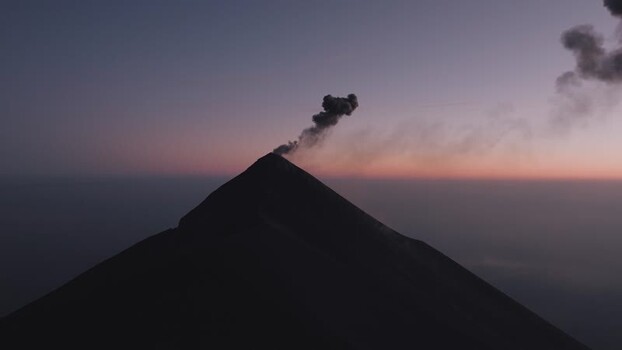 Aerial view of Acatenango volcano at dusk Guatemala. Aerial view of Acatenango volcano at dusk Guatemala.