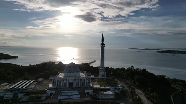 Aerial view of Masjid Raya Nur Ilahi Indonesia. Aerial view of Masjid Raya Nur Ilahi Indonesia.