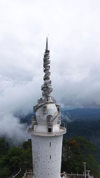 Aerial view of Ambuluwawa Tower in Gampola Sri Lanka. Aerial view of Ambuluwawa Tower in Gampola Sri Lanka.