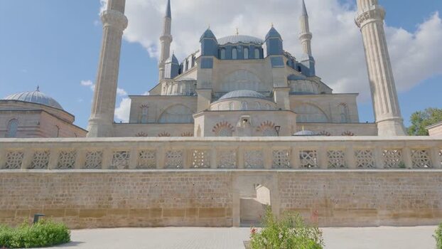 View of Selimiye Mosque with its grand dome in Edirne Turkiye. View of Selimiye Mosque with its grand dome in Edirne Turkiye.