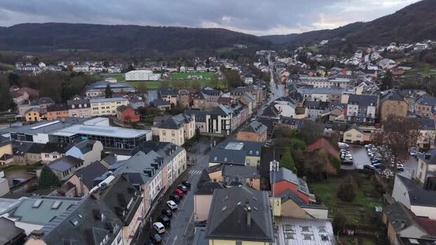 Aerial view of the town of Echternach Luxembourg.