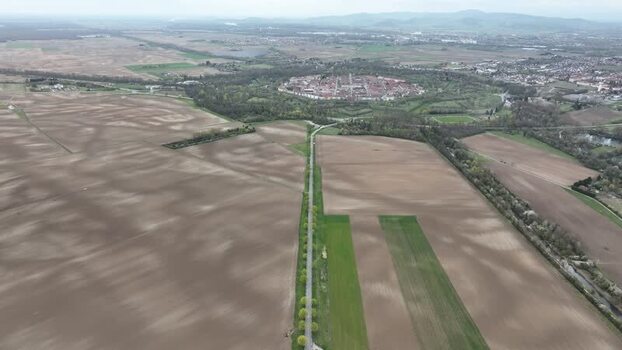 Aerial view of Neuf Brisach France.