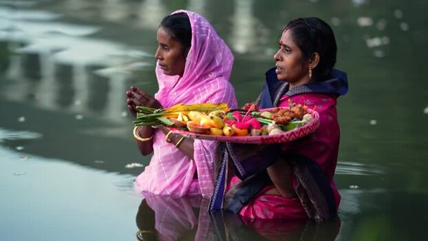 View of women performing a religious ritual in water Bangladesh. View of women performing a religious ritual in water Bangladesh.