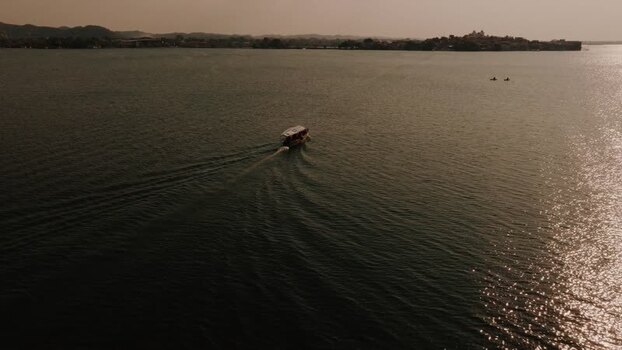 Aerial view of Island of Flores Guatemala.
